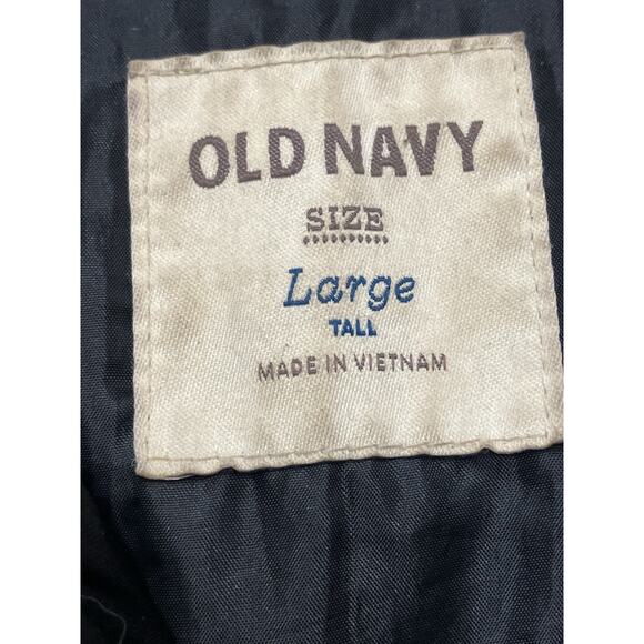 Old Navy Puffer Coat Woman’s Sz L Tall Black Gloss Quilted Outdoor Made In 2011 - Picture 4 of 13